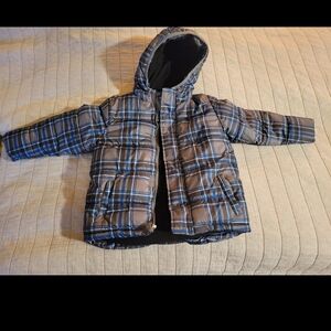 Healthtex Blue and Black Plaid Puffer Jacket